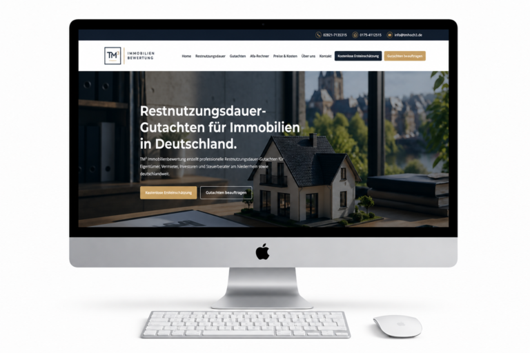 Webdesign Referenz TM³ Immobilienbewertung – WordPress Website
