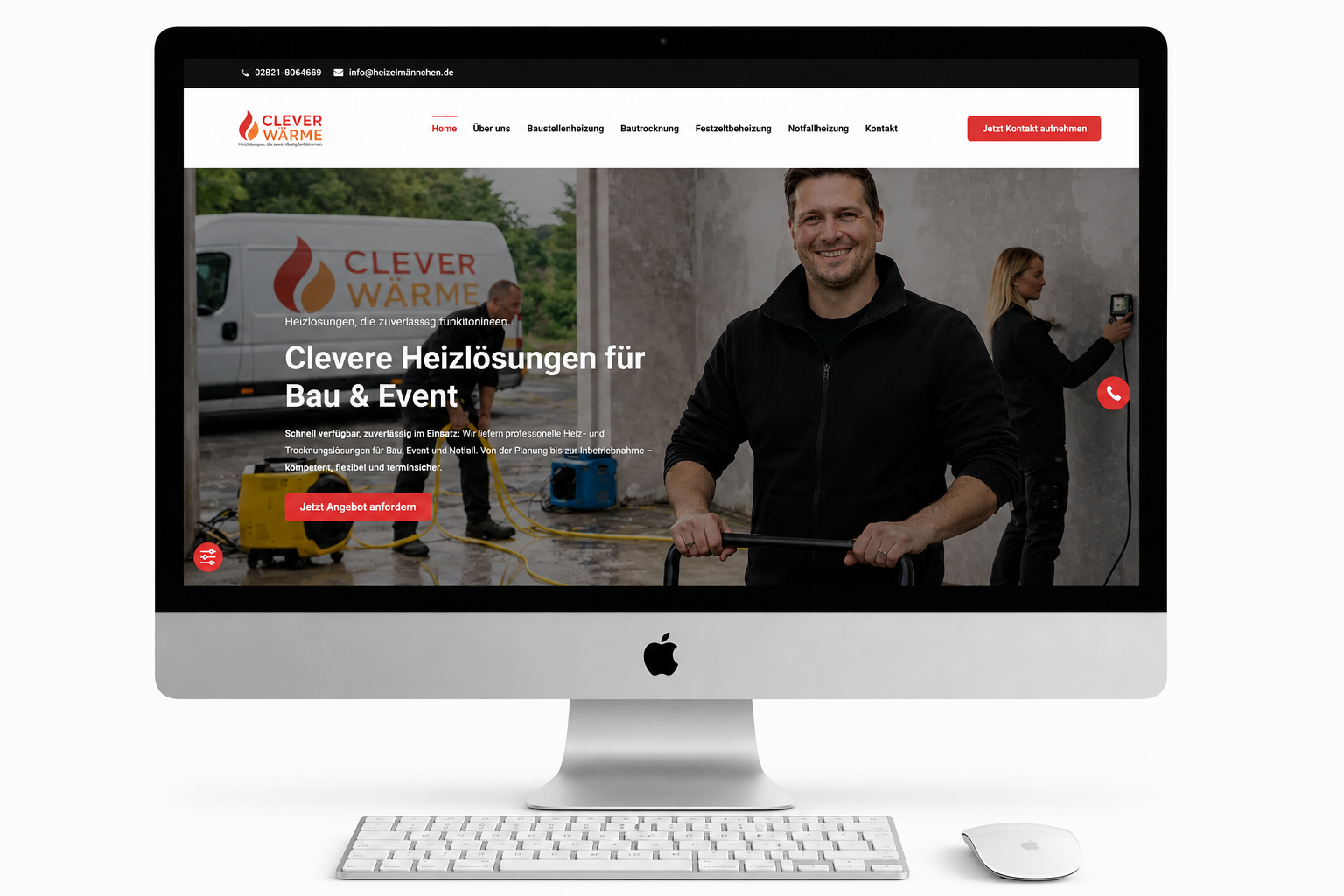 Webdesign Referenz für Clever Wärme